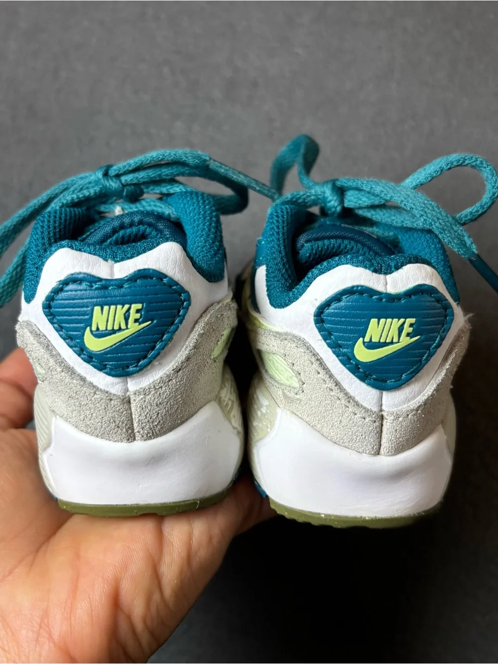 Nike Air Max 90 LTR White/Barely Volt toddler size 3C
